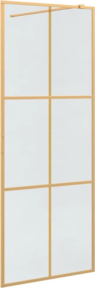 vidaXL Zid de duș walk-in Auriu 80 x 195 cm sticlă securizată