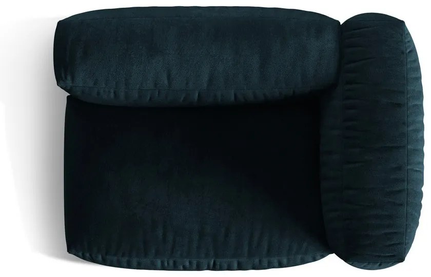 Modul pentru canapea modulară albastru închis cu tapițerie din catifea (cu colț pe partea dreaptă) Martina – Micadoni