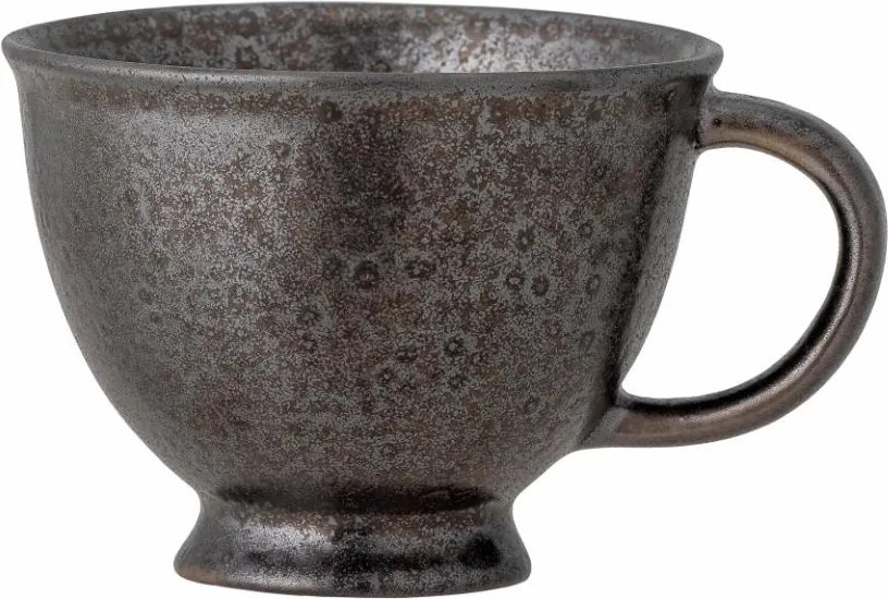 Ceașcă din ceramică, bronz, cu margine neregulată, finisaj cu glazură reactivă, 7,5 x 10 cm, „Linne”