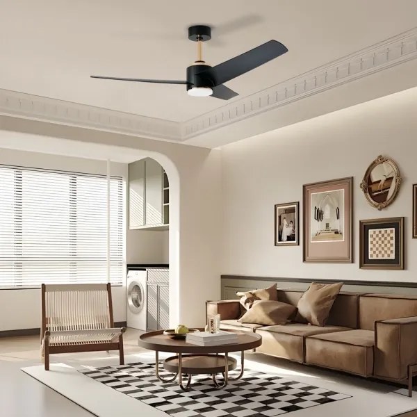 Ventilator LED dimabil de tavan Immax NEO 07280L BEAUTY 18W/230V negru Wi-Fi Tuya + telecomandă