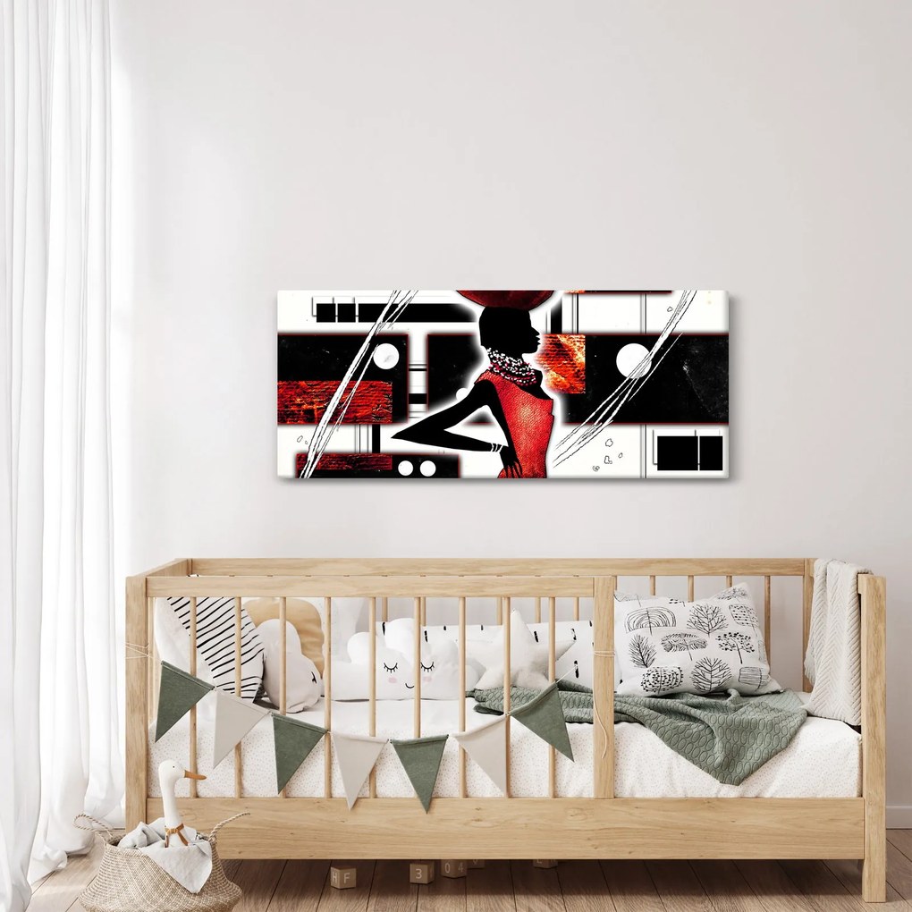 Tablou picuturii cu damă străveche (120x50 cm)