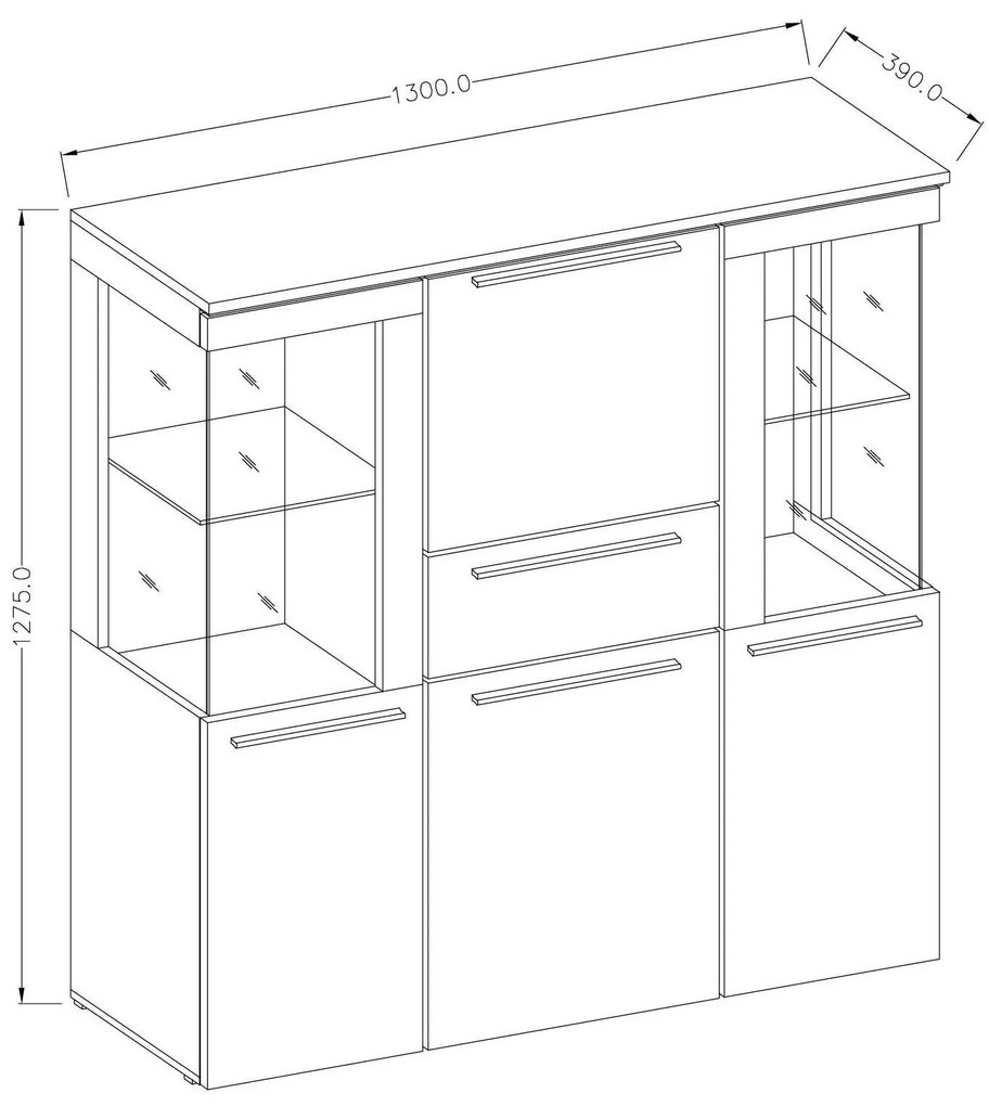 Vitrină Indiko Typ 46 (schiefer) (cu iluminat). 1108219