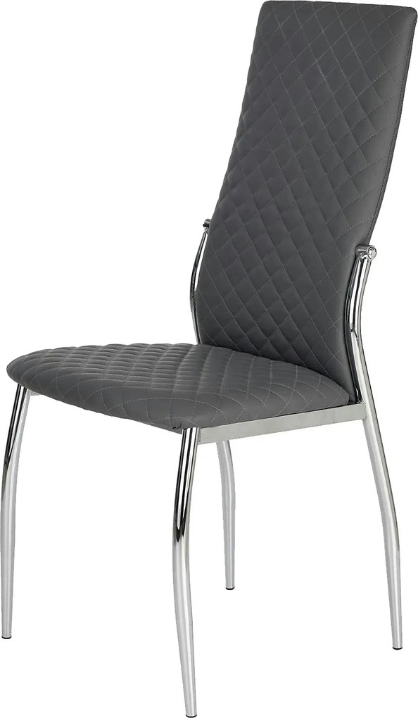 Scaun bucatarie K238, gri/crom, piele ecologica/metal, 42X42X100 CM