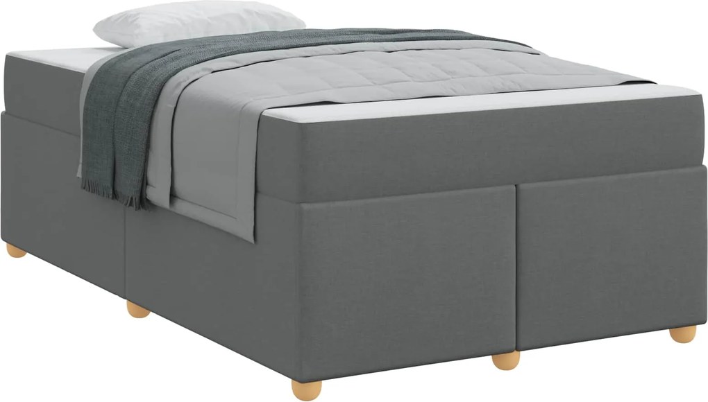vidaXL Cadru de pat cu saltea Gri închis 120 x 190 cm țesătură