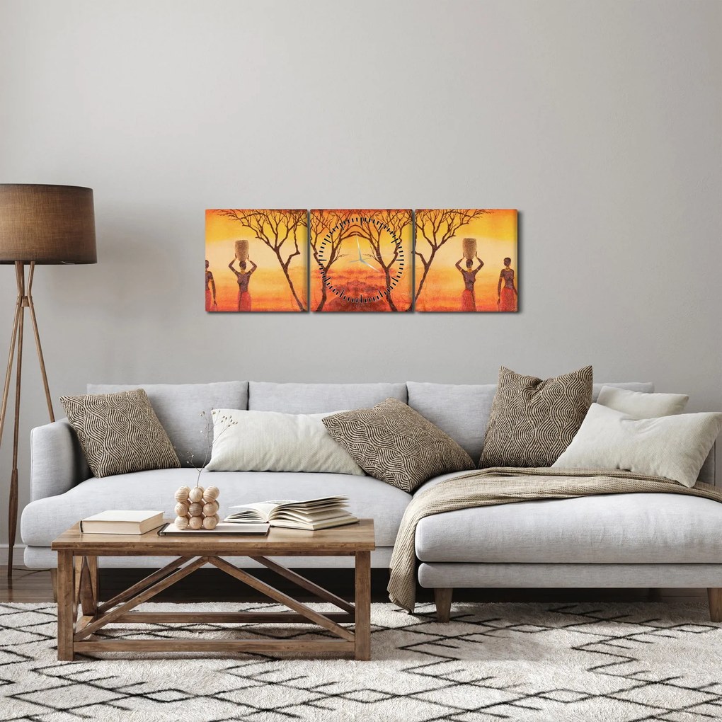 Tablou - Savana africană (cu ceas) (90x30 cm)