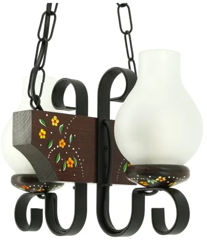 Brilagi - Lustru suspendat pe lanț QUEEN 2xE14/40W/230V fag/wenge