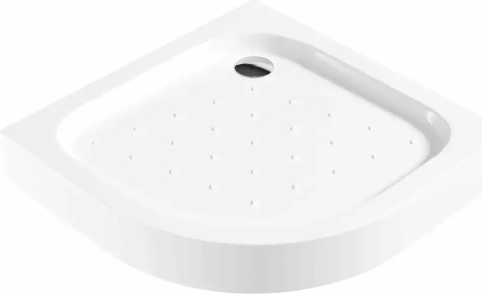 Cadita dus semirotunda Deante Funkia alb 90 cm
