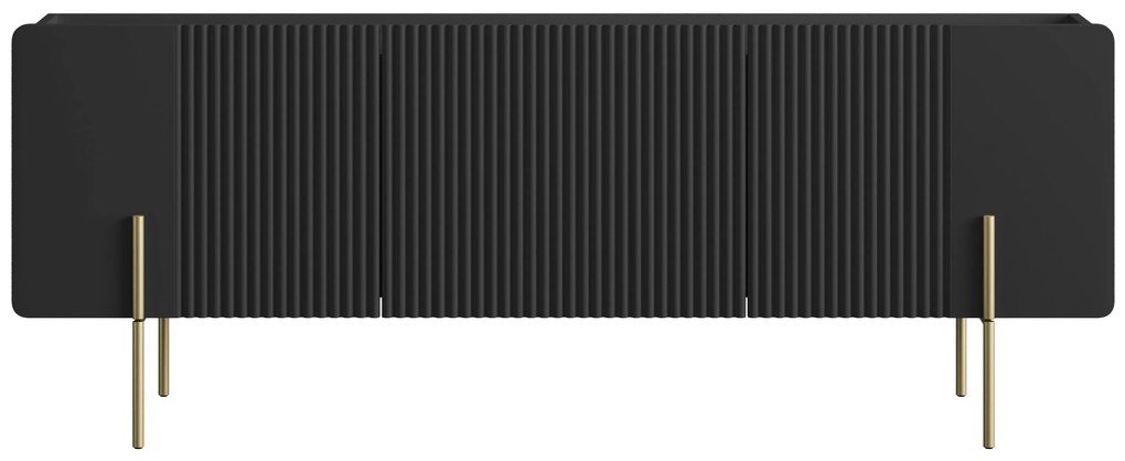 Dulap TV Malmi 150 cm - negru mat / picioare aurii