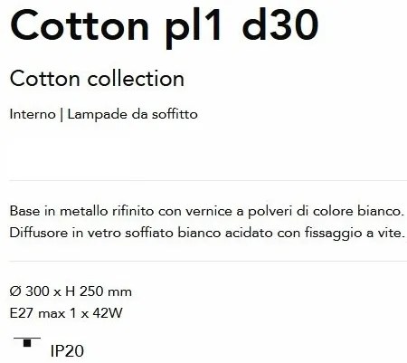 Plafoniera stil minimalist Cotton pl1 d30