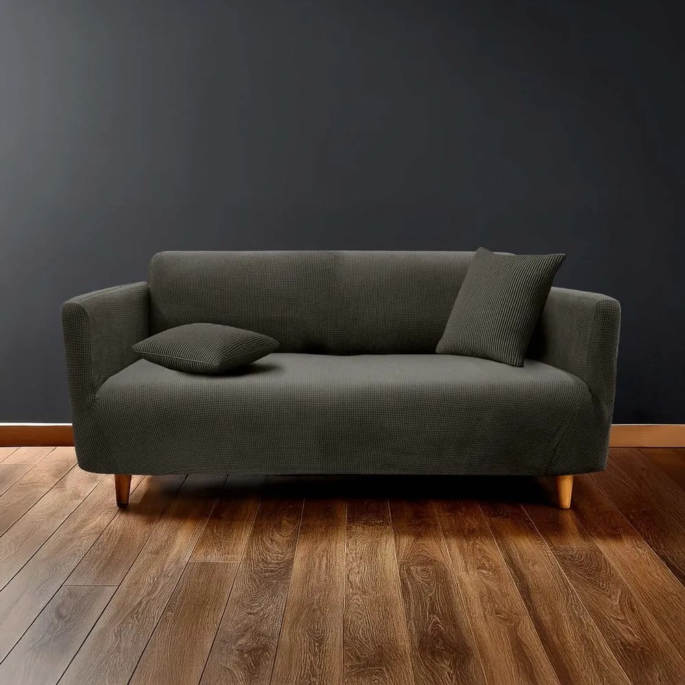 Husă gri antracit elastică pentru canapea cu 3 locuri Sacha – douceur d'intérieur