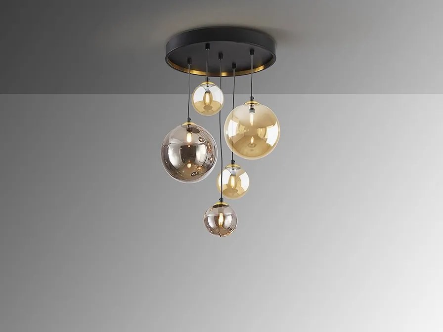 Lustra suspendata cu 5 pendule design modern Dark