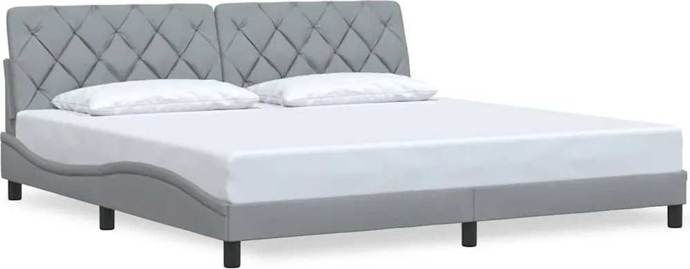 vidaXL Cadru de pat fără saltea, gri deschis, 200x200 cm, textil