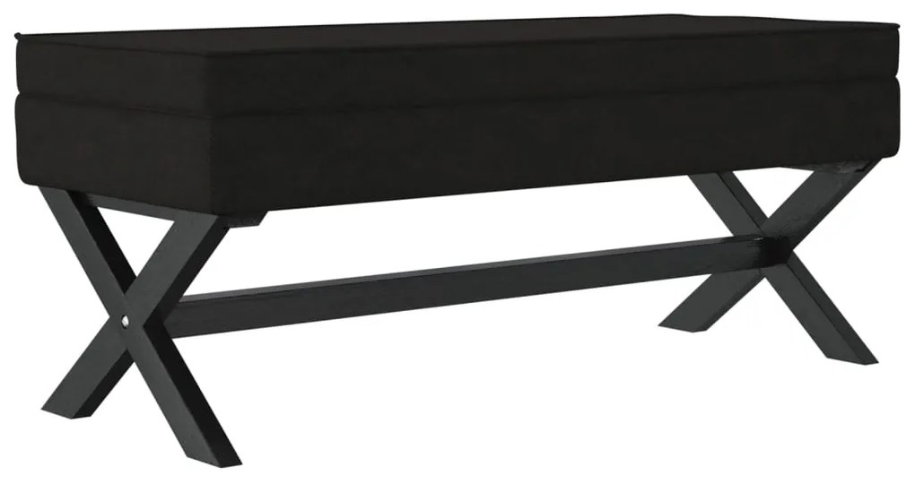 344528 vidaXL Taburet de depozitare, negru, 110x45x49 cm, catifea