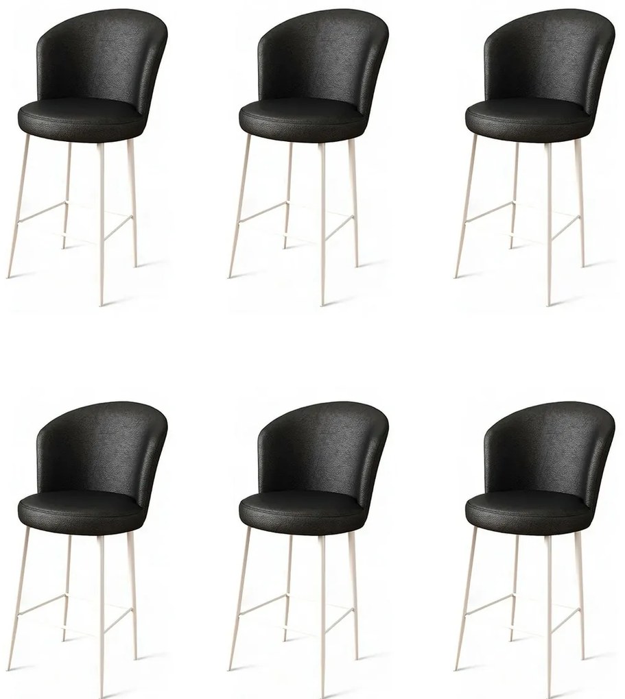 Set de scaune de bar Uras Black and White, 6 buc., 6 buc.