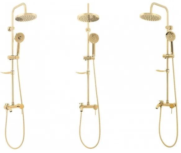 REA-P7006 - Set de duș LUIS cu baterie, auriu