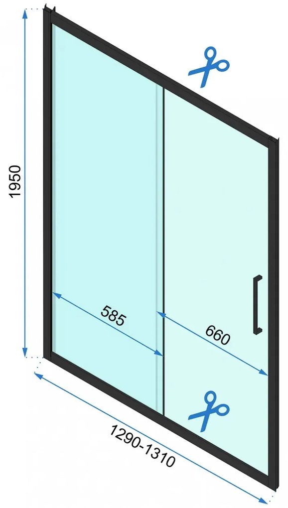 Usa de nisa culisanta Rea Rapid Slide 130 cm sticla 6 mm crom