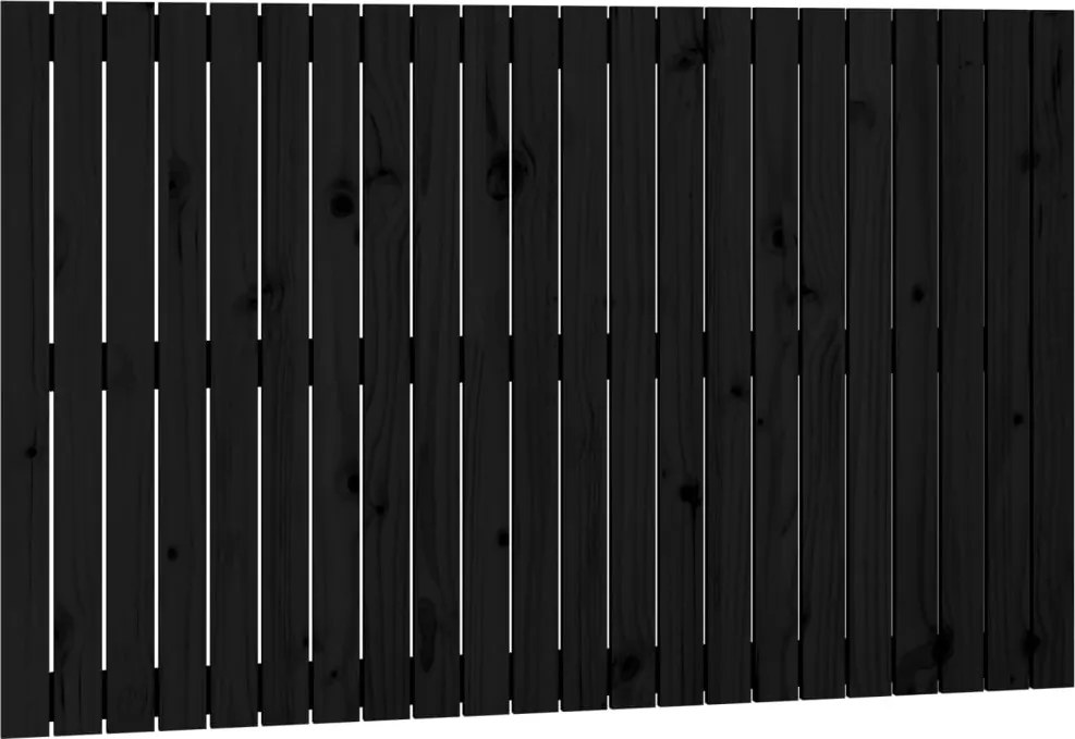 vidaXL Tăblie de pat pentru perete, negru, 140x3x90 cm, lemn masiv pin