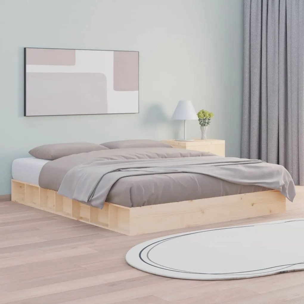 vidaXL Cadru de pat, 120x200 cm, lemn masiv