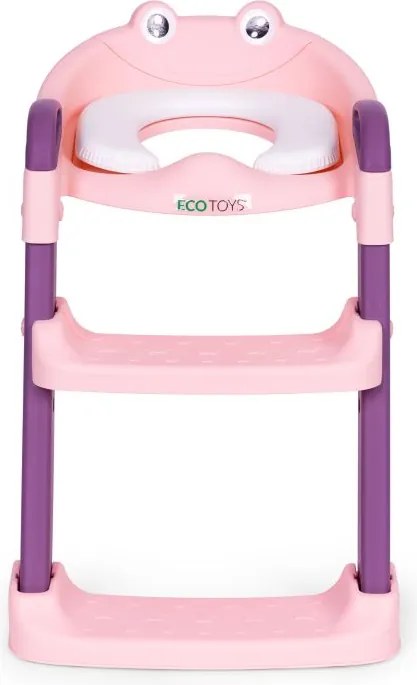 Șezut de toaletă pentru copii cu trepte - roz