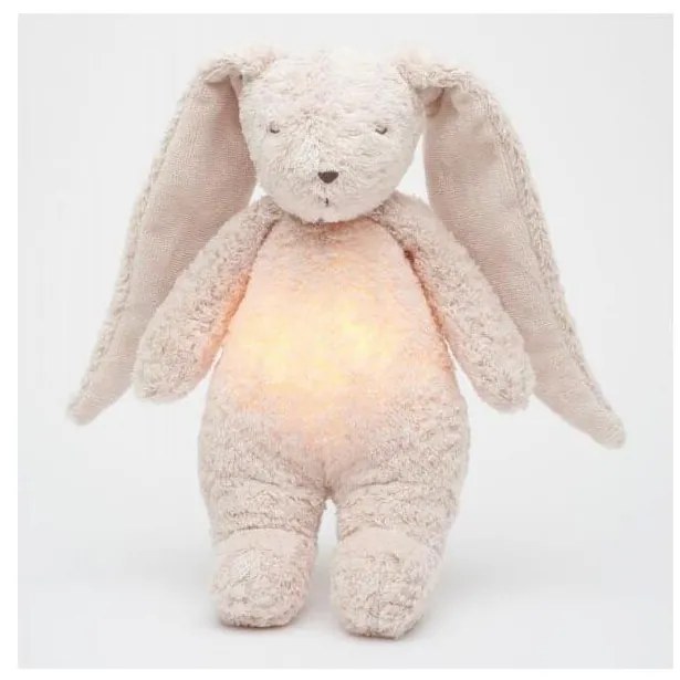 Pluș de îmbrățișat cu sunete și lumină Moonie iepuraș 2.0 organic rose