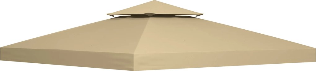 Outsunny Acoperiș de Rezervă pentru pavilion de Grădină Pânză de Rezervă pentru pavilion tonel Tendă 3 x 3 m Bej | Aosom Romania