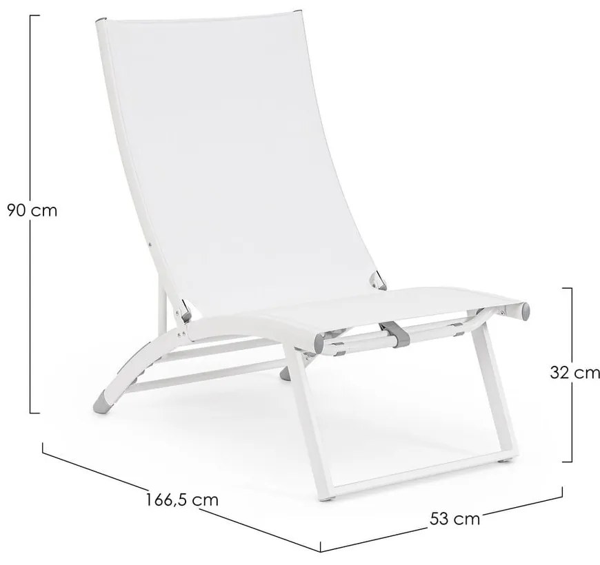 Șezlong de grădină alb din metal Taylor – Bizzotto