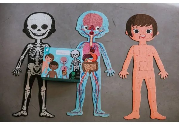 Janod - Puzzle educațional copii 225 piese corp uman