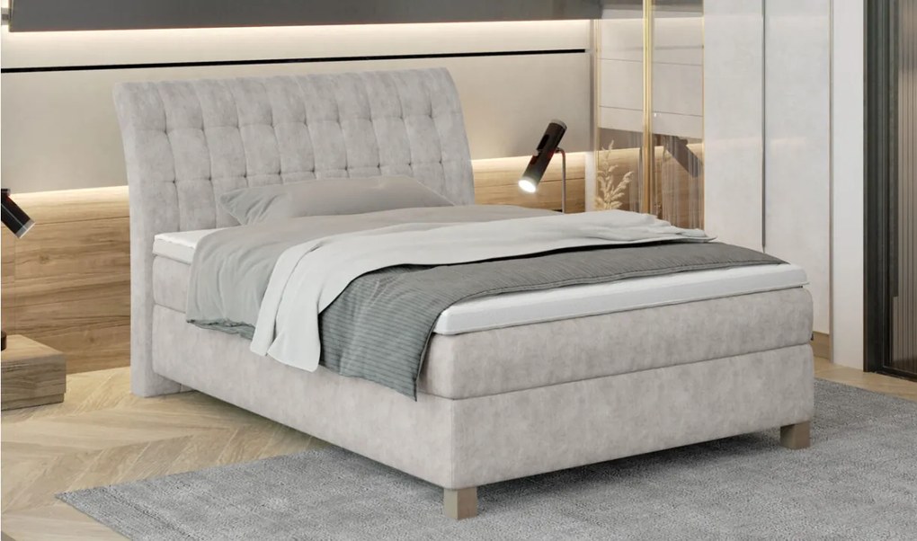 Pat tapitat tip boxspring Happy - 100 x 200 cm
