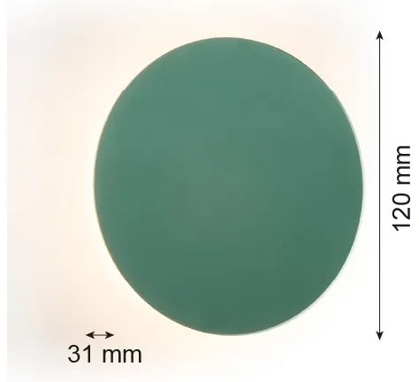 Aplică LED OREGON PLUS LED/3W/230V 3000K 12 cm verde Argon 8323