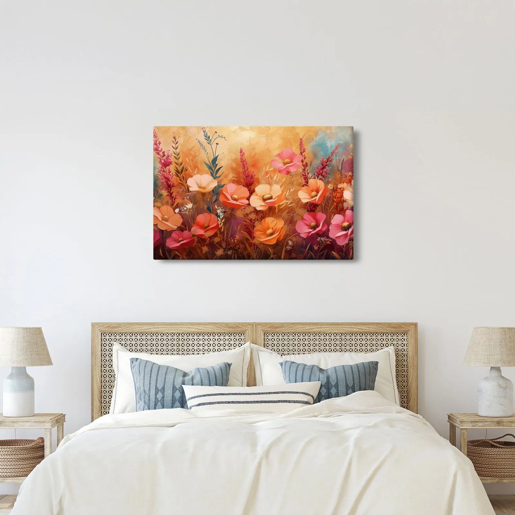 Tablou - Flori de pajiște, pictură (90x60 cm)