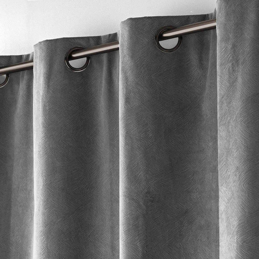 Draperie gri antracit din catifea 140x260 cm Olympe – douceur d'intérieur