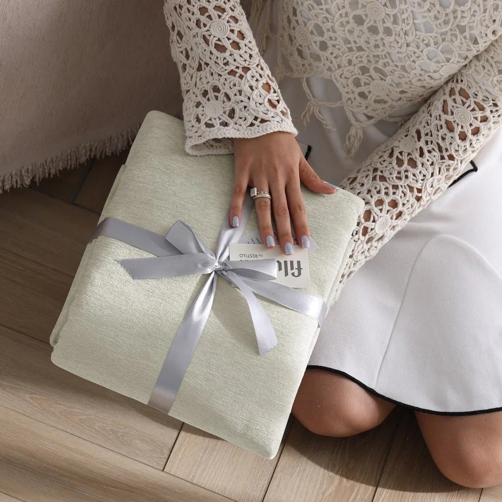 Cuvertură crem din janilie 220x240 cm Talo – Filumi