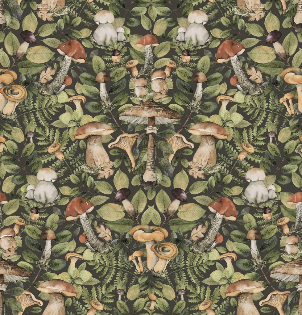 Fototapet, Mushroom Forest, Midnight, Rebel Walls