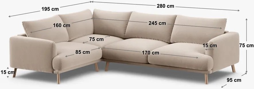 Colțar albastru închis cu tapițerie din catifea (cu colț pe partea dreaptă/în formă de ”L”) Naomi – Micadoni