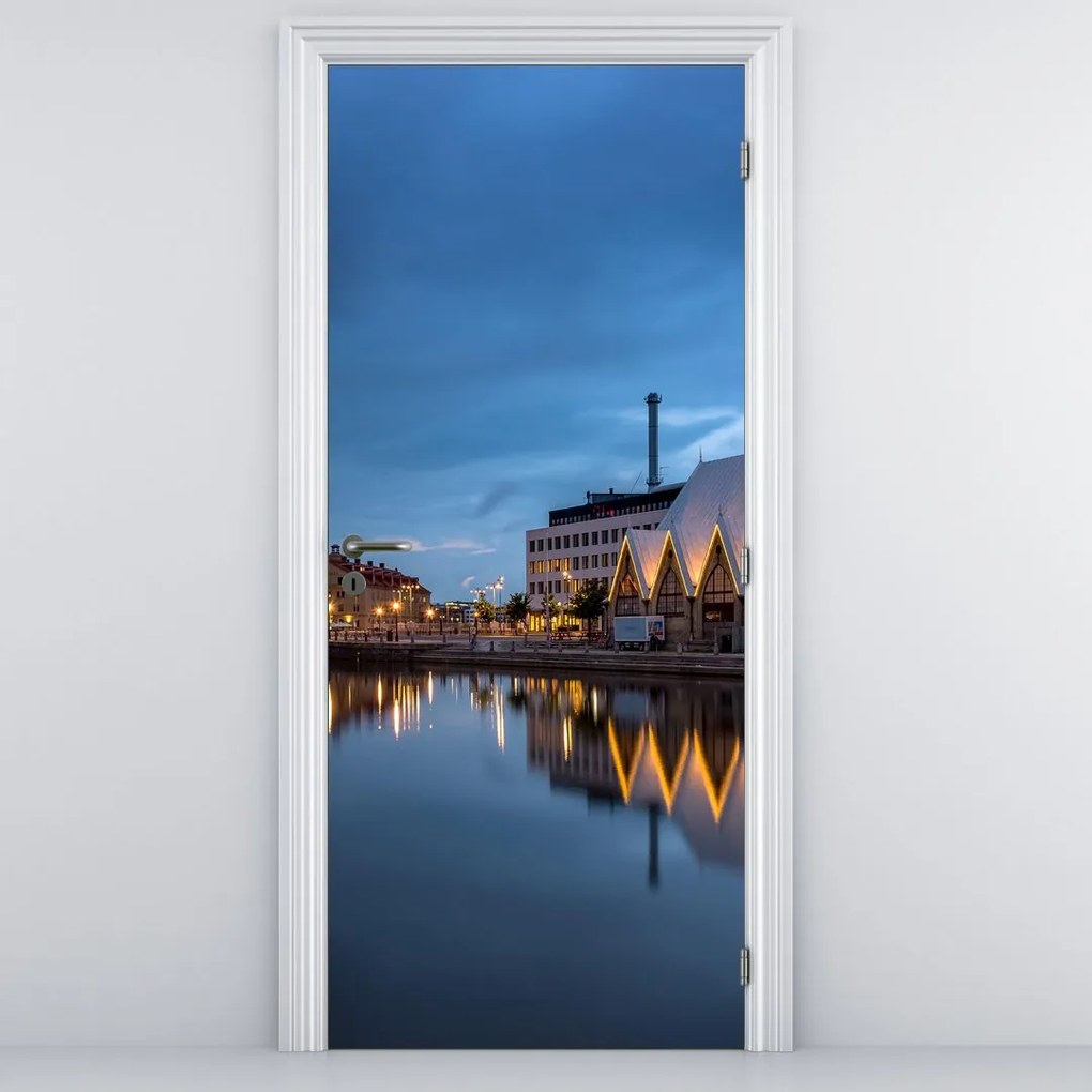 Fototapet pentru ușă - Canal de apă - Göteborg (95x205cm)