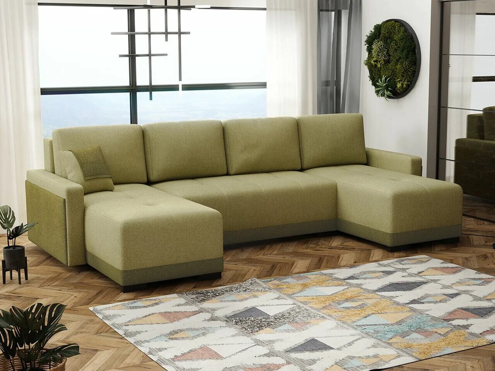 Colțar Columbus 171 Cutie de pat, 311x155x90cm, 151 kg, Picioare: Lemn