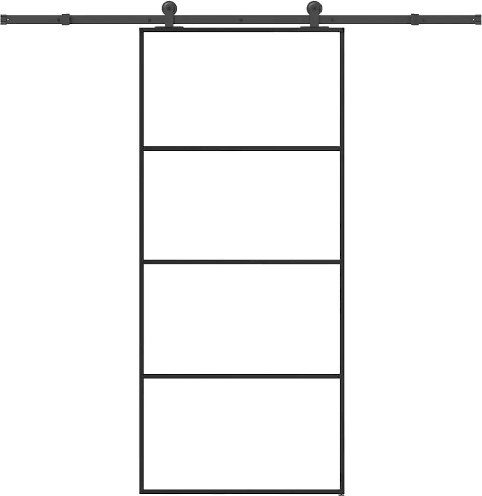vidaXL Ușă glisantă cu set feronerie, 90x205 cm, sticlă ESG/aluminiu