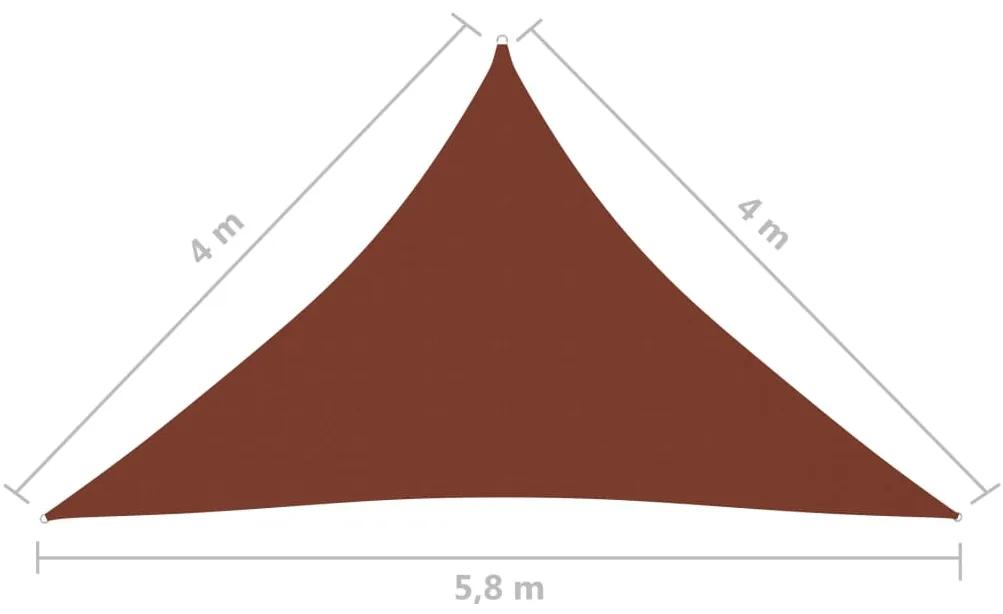 Parasolar, caramiziu, 4x4x5,8 m, tesatura oxford, triunghiular Terracota, 4 x 4 x 5.8 m