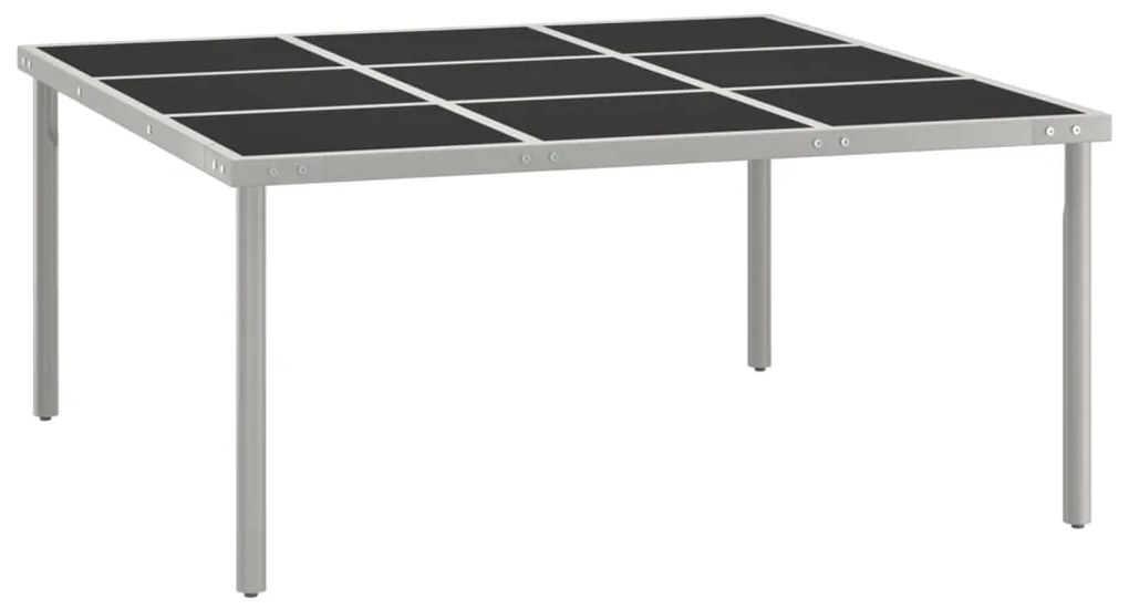 vidaXL Masă de grădină, 170x170x74,5 cm, oțel și sticlă
