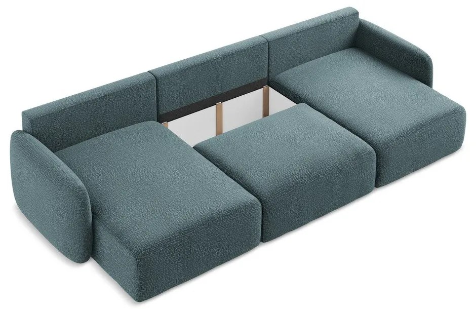 Colțar turcoaz extensibil/cu spațiu de depozitare Kalena – Makamii