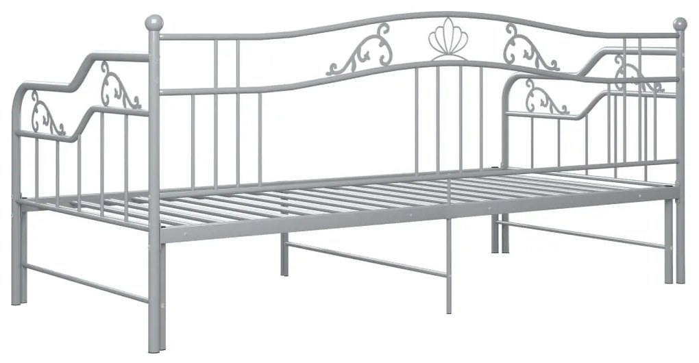 Cadru pat canapea extensibila, gri, 90x200 cm, metal Gri