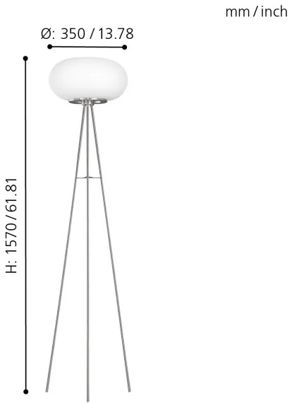 EGLO 86817 - Lampadar OPTICA 2xE27/60W