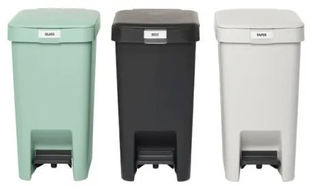 Coș cu pedală Brabantia StepUp 1008476, 10 L, Materiale ecologice, Deschidere mare, Gri deschis