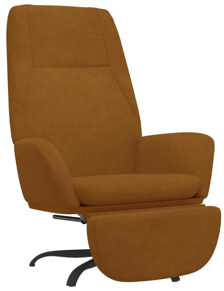 3097856 vidaXL Scaun de relaxare cu taburet, maro, catifea