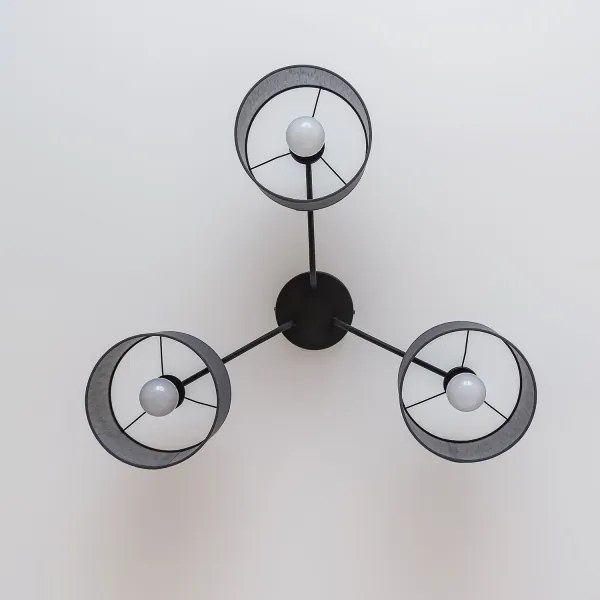 Lustră aplicată ALBA 3xE27/15W/230V gri