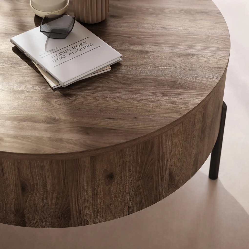 Mazzoni FRIDA Nuc Elegant – MĂSUȚĂ DE CAFEA MODERNĂ CU BLAT RABATABIL ȘI SPAȚIU DE DEPOZITARE