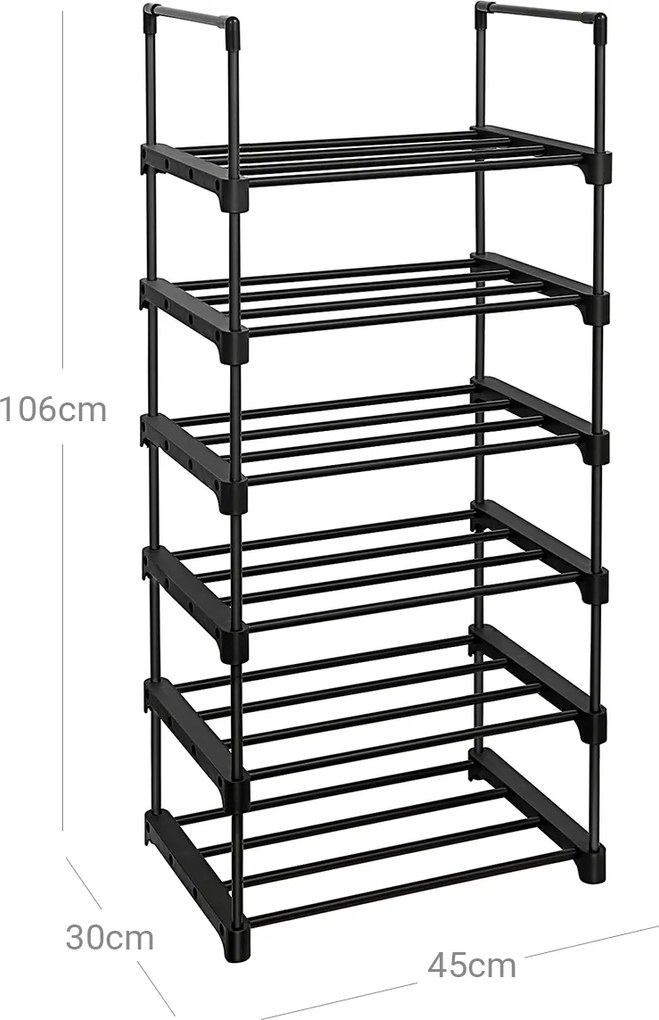 Dulap de pantofi etajat negru STORIO