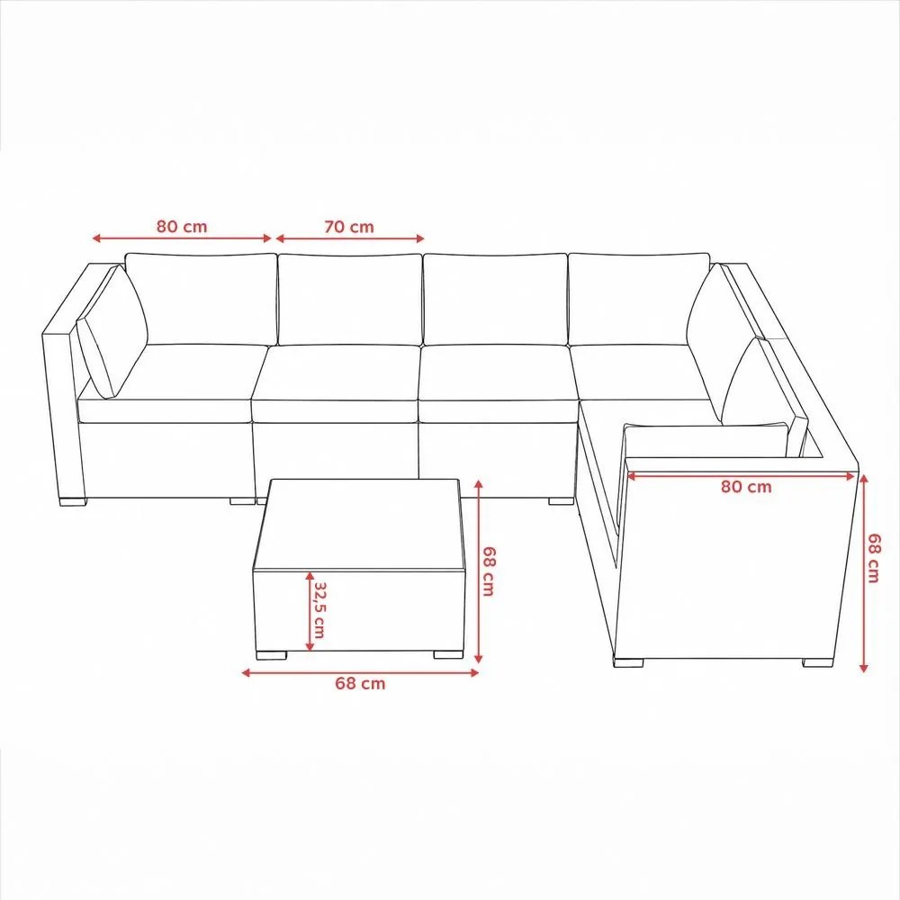 Set mobilier de grădină din ratan Avenberg MATERA