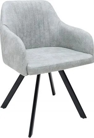 Scaun design industrial vintage cu tapiterie din microfibra, Lucca, gri stone A-38310 VC