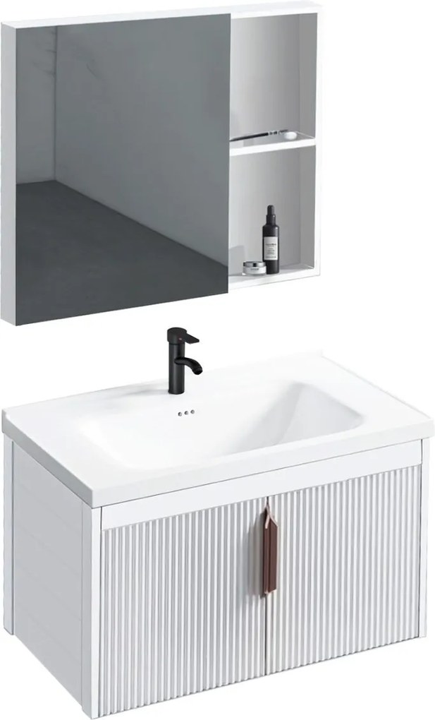 Set mobilier de baie cu lavoar Astor 60cm White